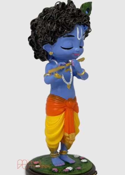 Little Krishna with Flute – Hand-Painted Bal Krishna Idol