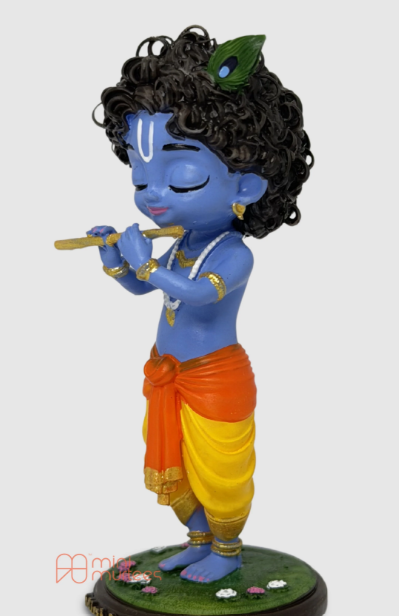 Little Krishna with Flute – Hand-Painted Bal Krishna Idol