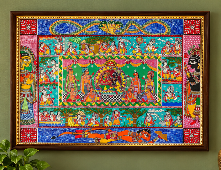 Ramayana: The Complete Story – Hand-Painted Madhubani Art