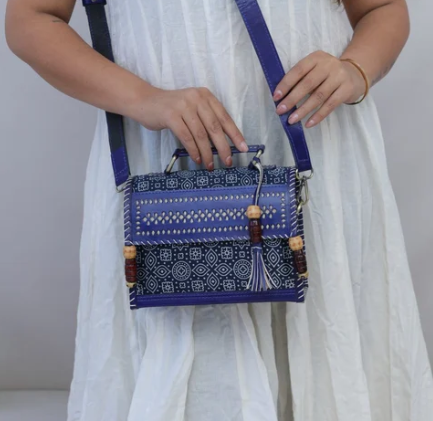 Blue Punching Ajrakh Hut – The Sling