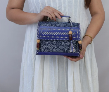 Blue Punching Ajrakh Hut – The Sling