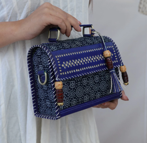 Blue Punching Ajrakh Hut – The Sling