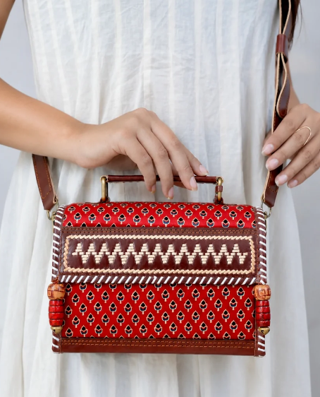 Maroon Ajrakh Hut – The Sling