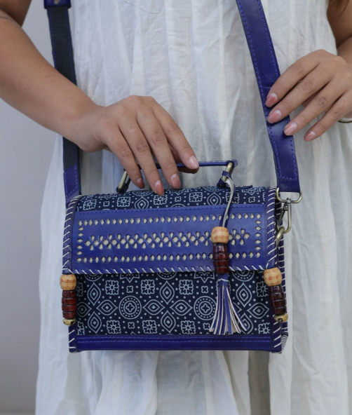Blue Punching Ajrakh Hut – The Sling