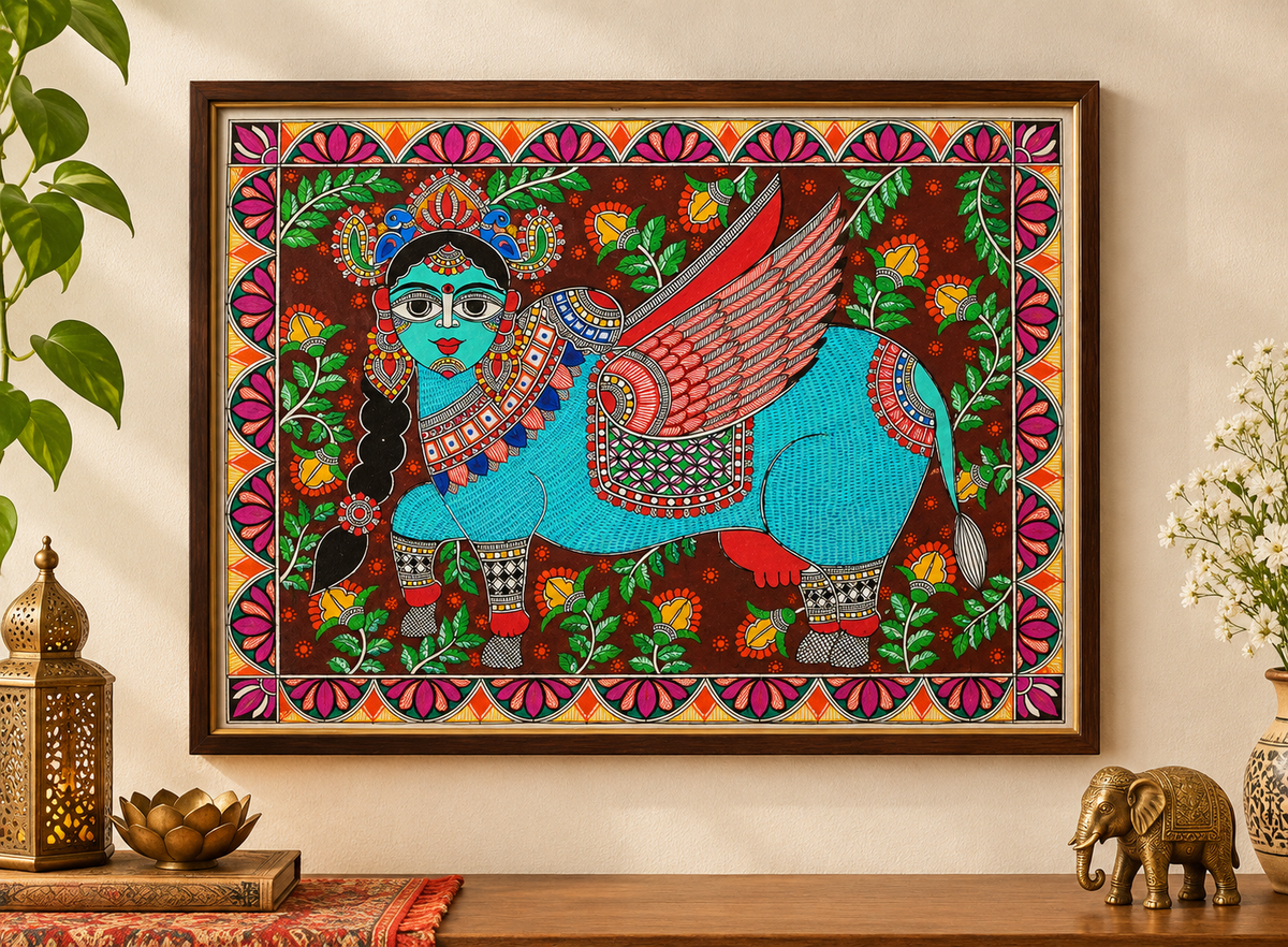 Nandini Cow Madhubani Painting