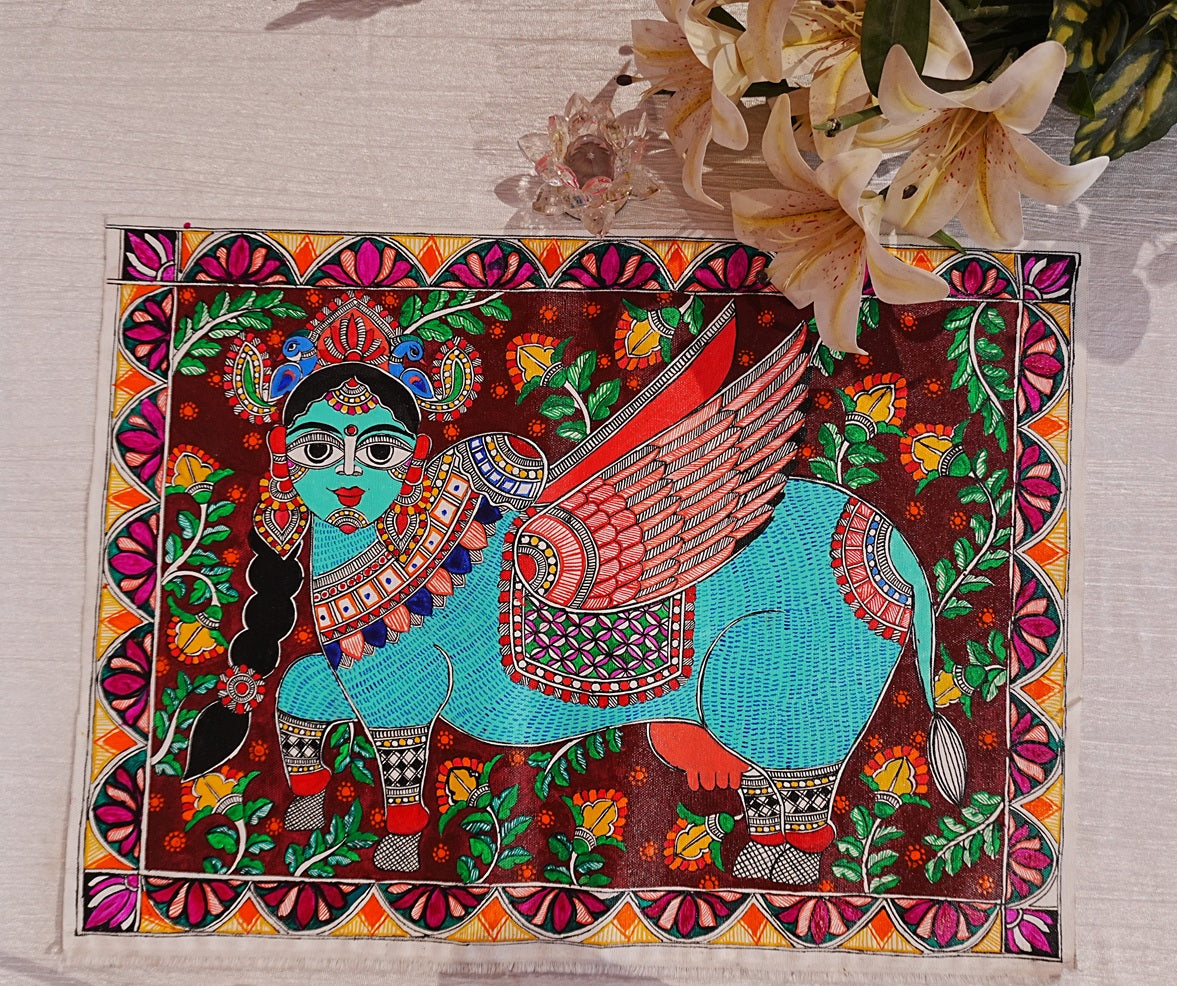 Nandini Cow Madhubani Painting