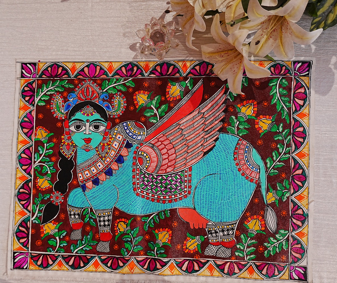 Nandini Cow Madhubani Painting