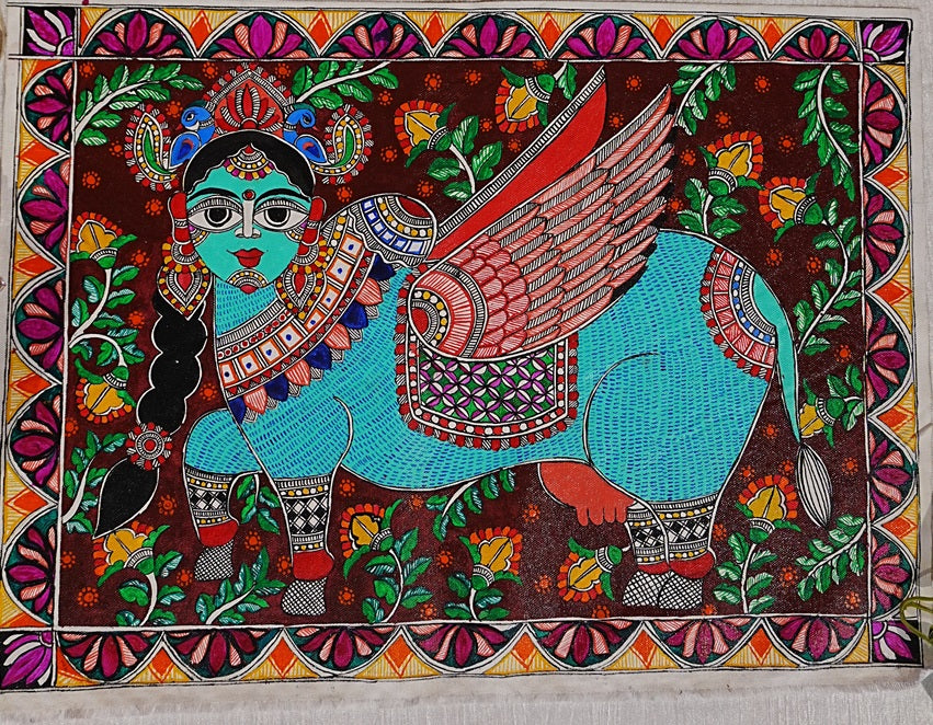 Nandini Cow Madhubani Painting
