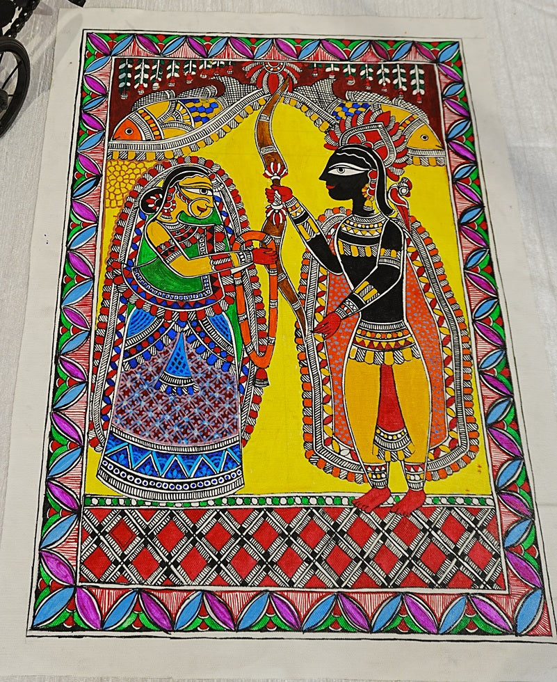 Ram Sita Vivah – Traditional Madhubani Painting