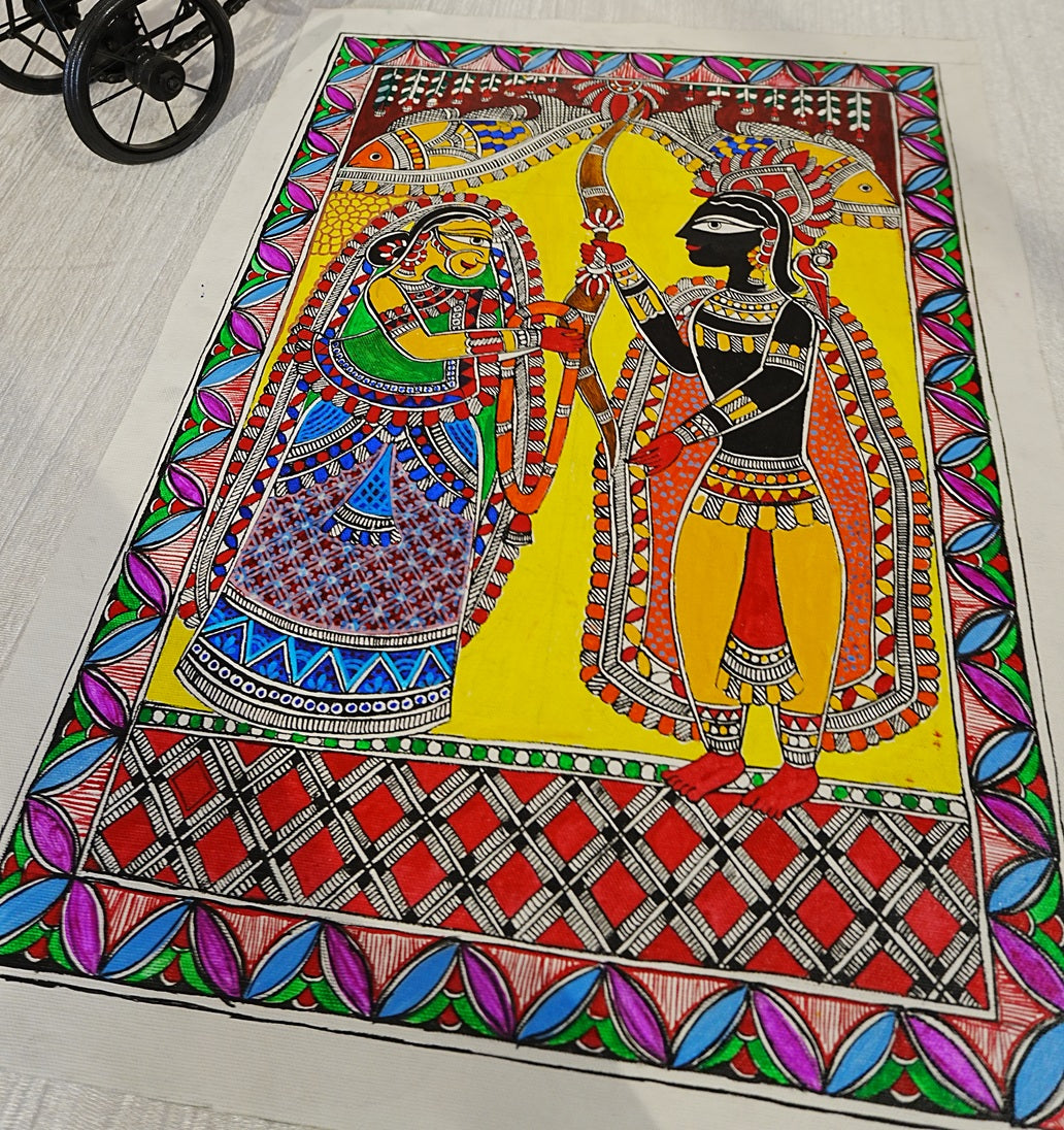Ram Sita Vivah – Traditional Madhubani Painting