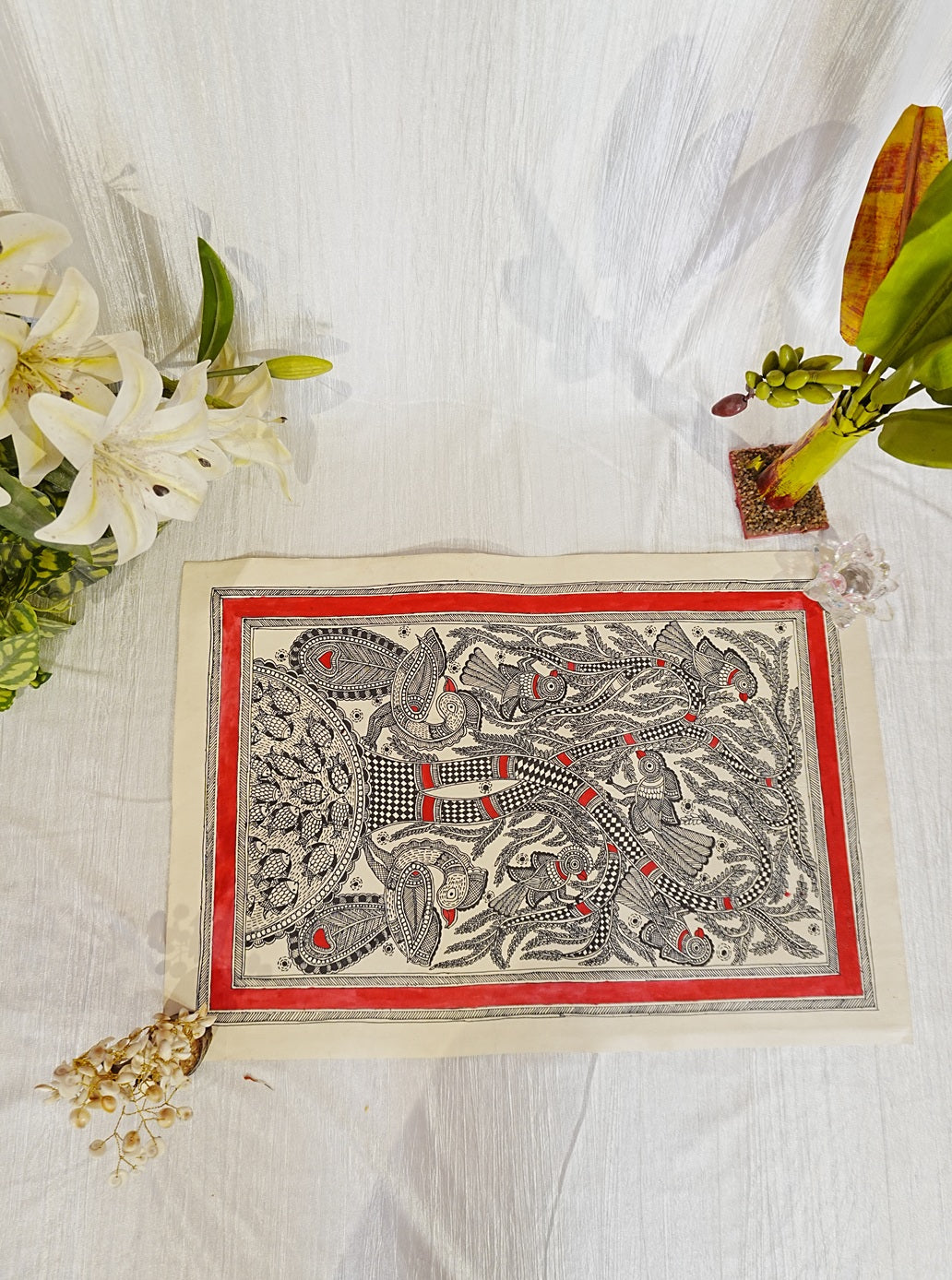 Traditional Tree of Life Madhubani Painting