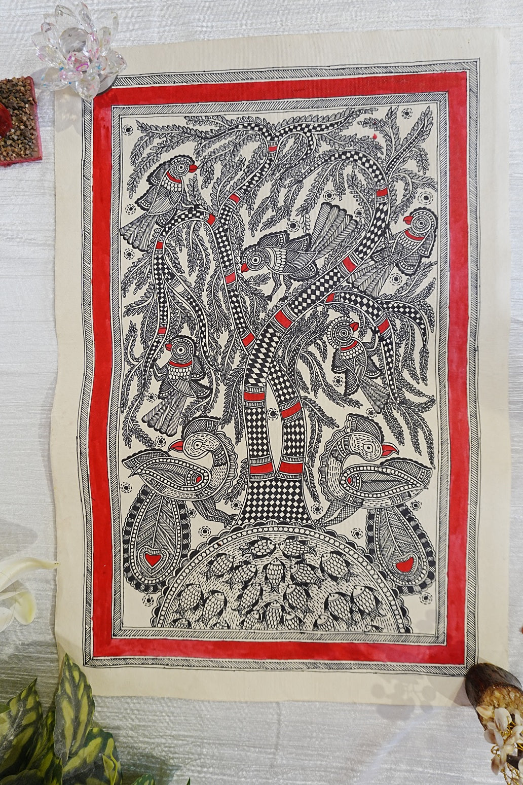 Traditional Tree of Life Madhubani Painting