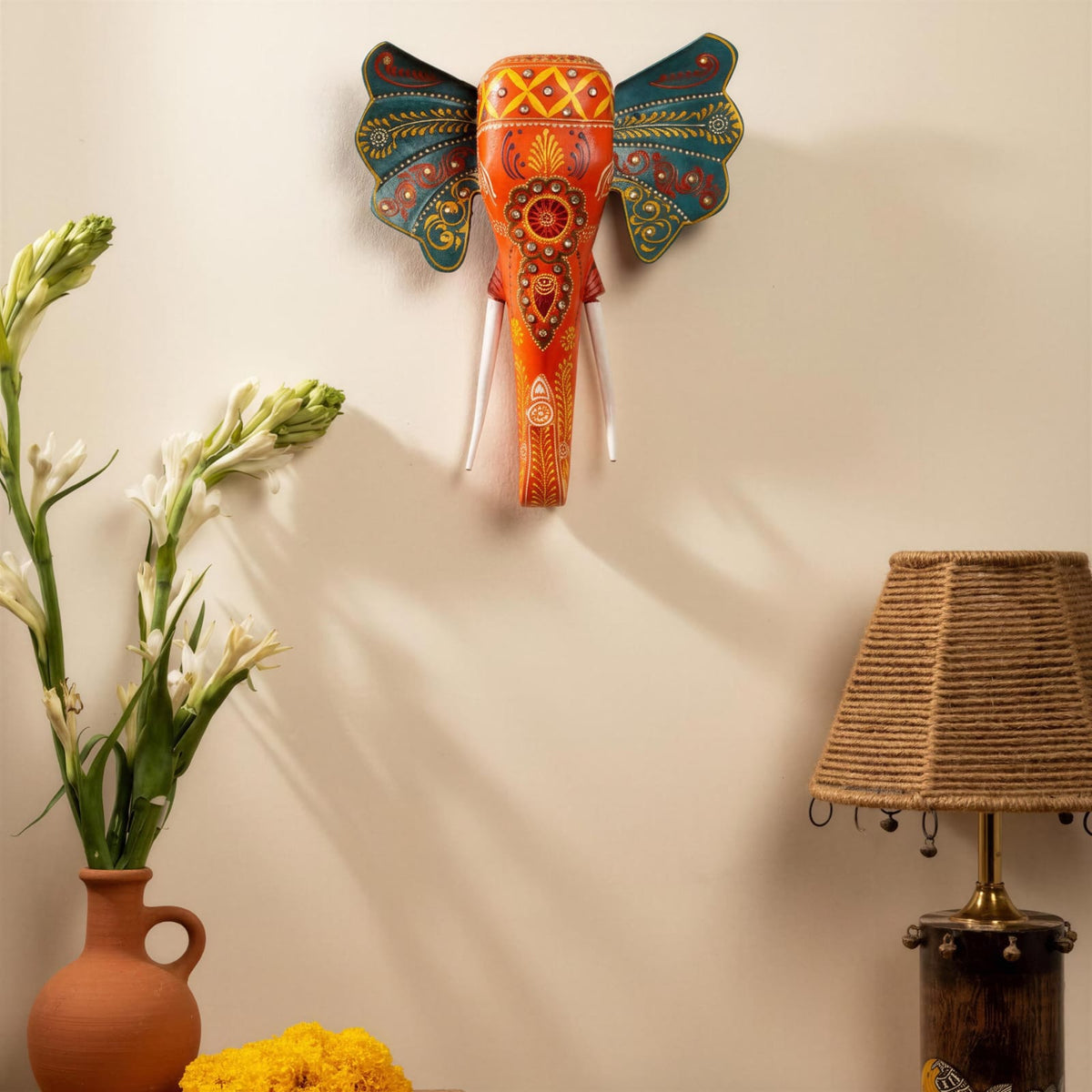 Handcrafted Wooden Animal Face Wall Hanging
