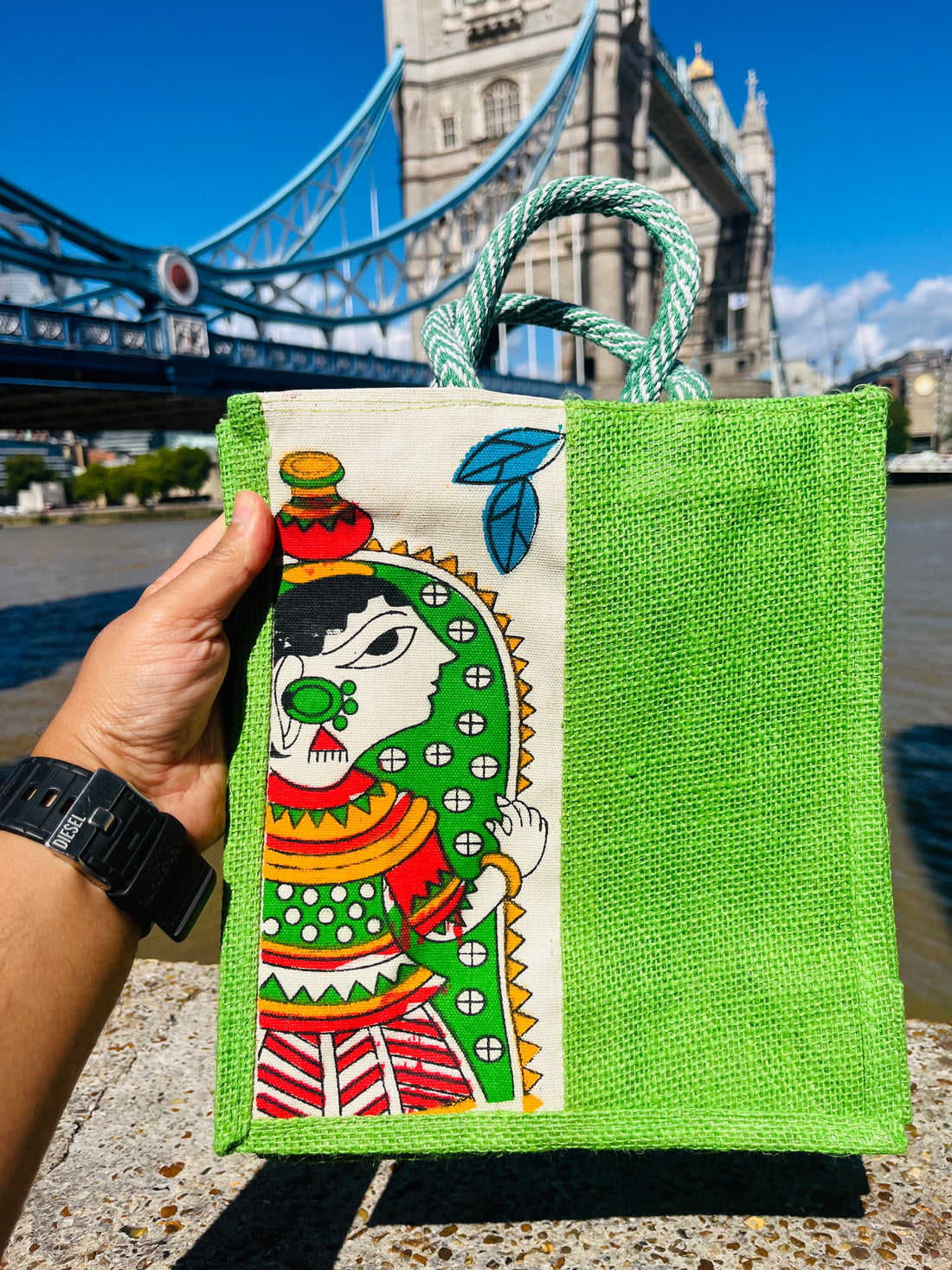 Jute Bag – Traditional Indian Art Style