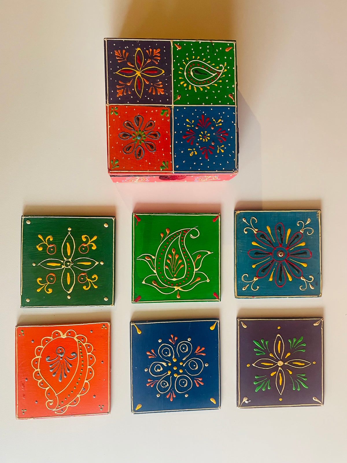 Handcrafted Handpainted Tea Coaster Set