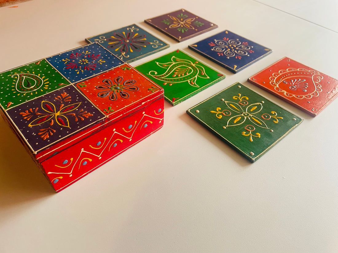 Handcrafted Handpainted Tea Coaster Set
