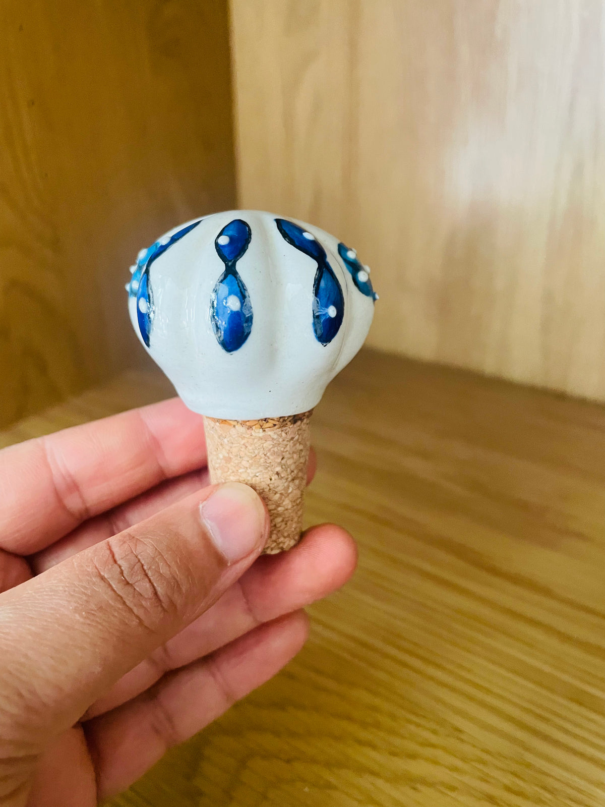 Handcrafted Ceramic Wine Bottle Stopper – Indian Traditional Design