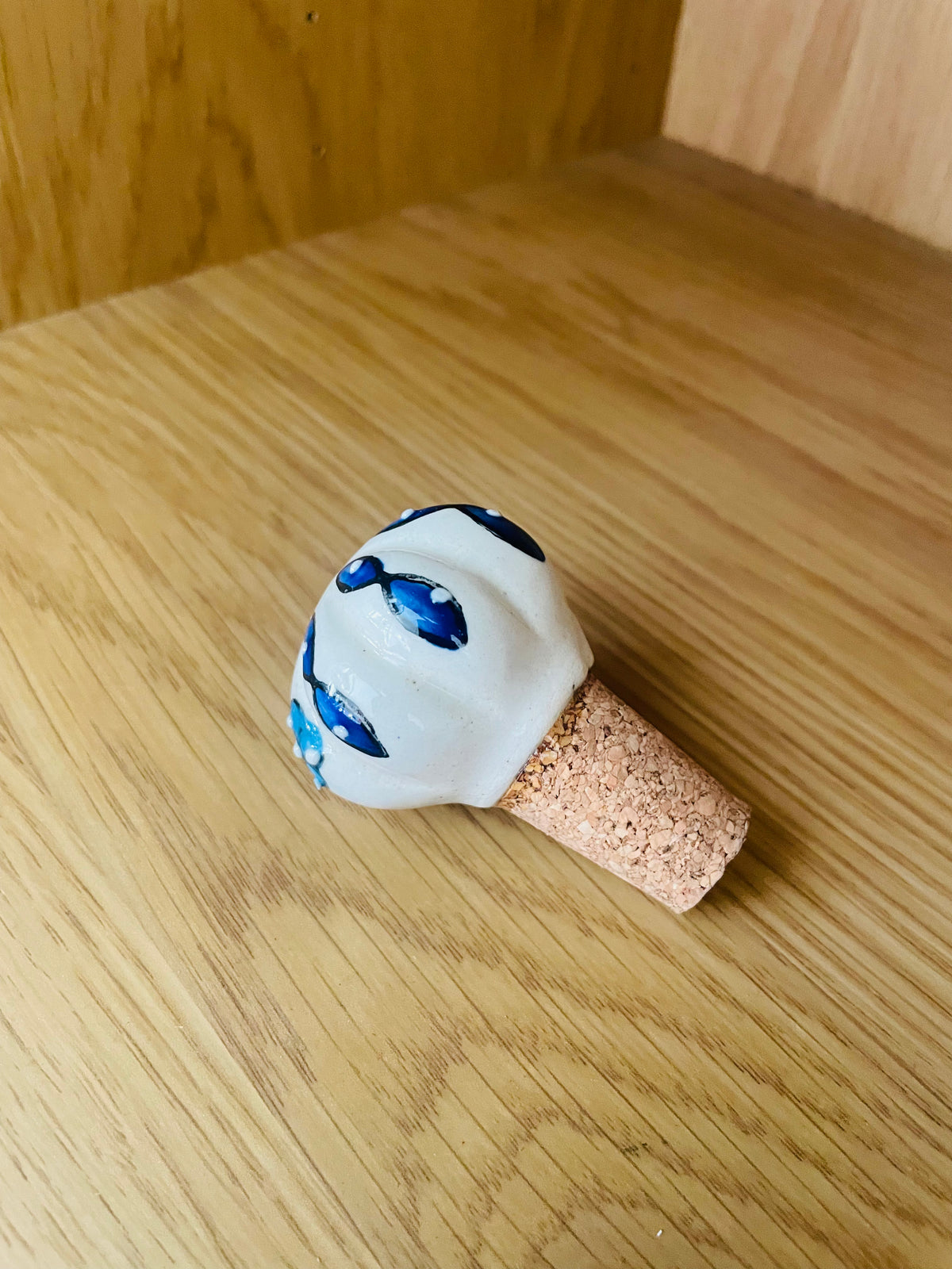 Handcrafted Ceramic Wine Bottle Stopper – Indian Traditional Design