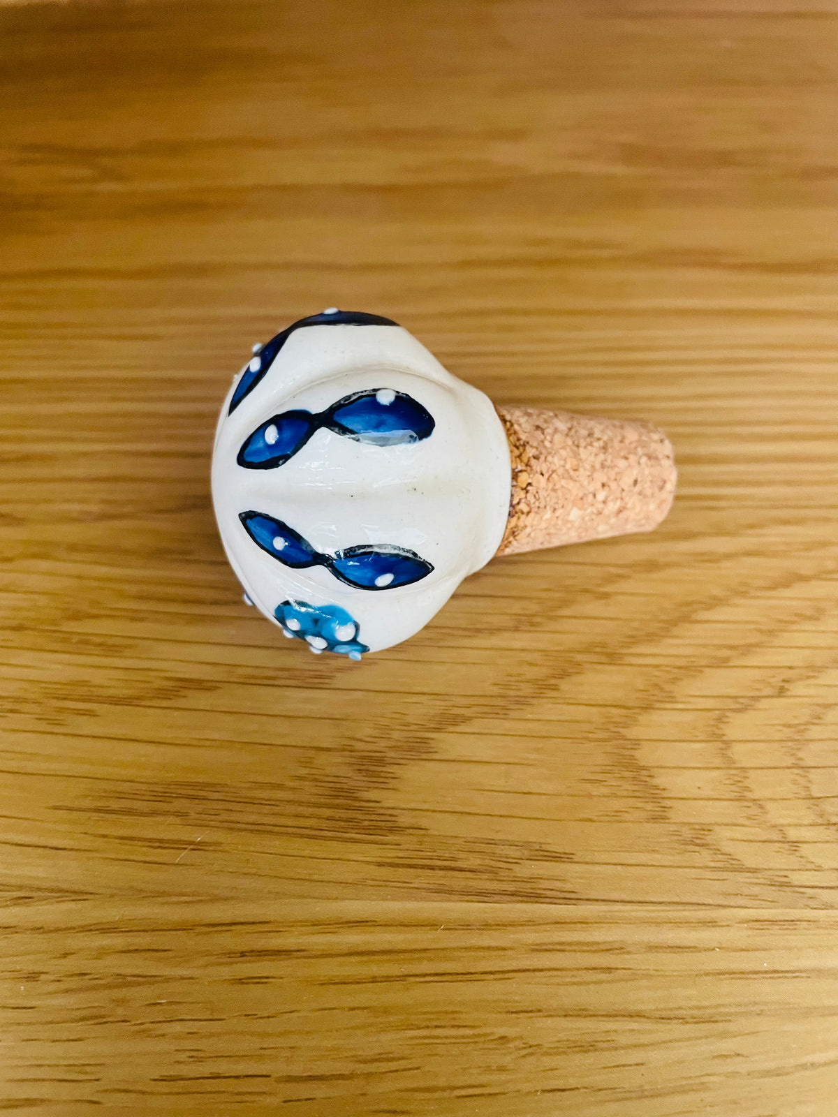Handcrafted Ceramic Wine Bottle Stopper – Indian Traditional Design