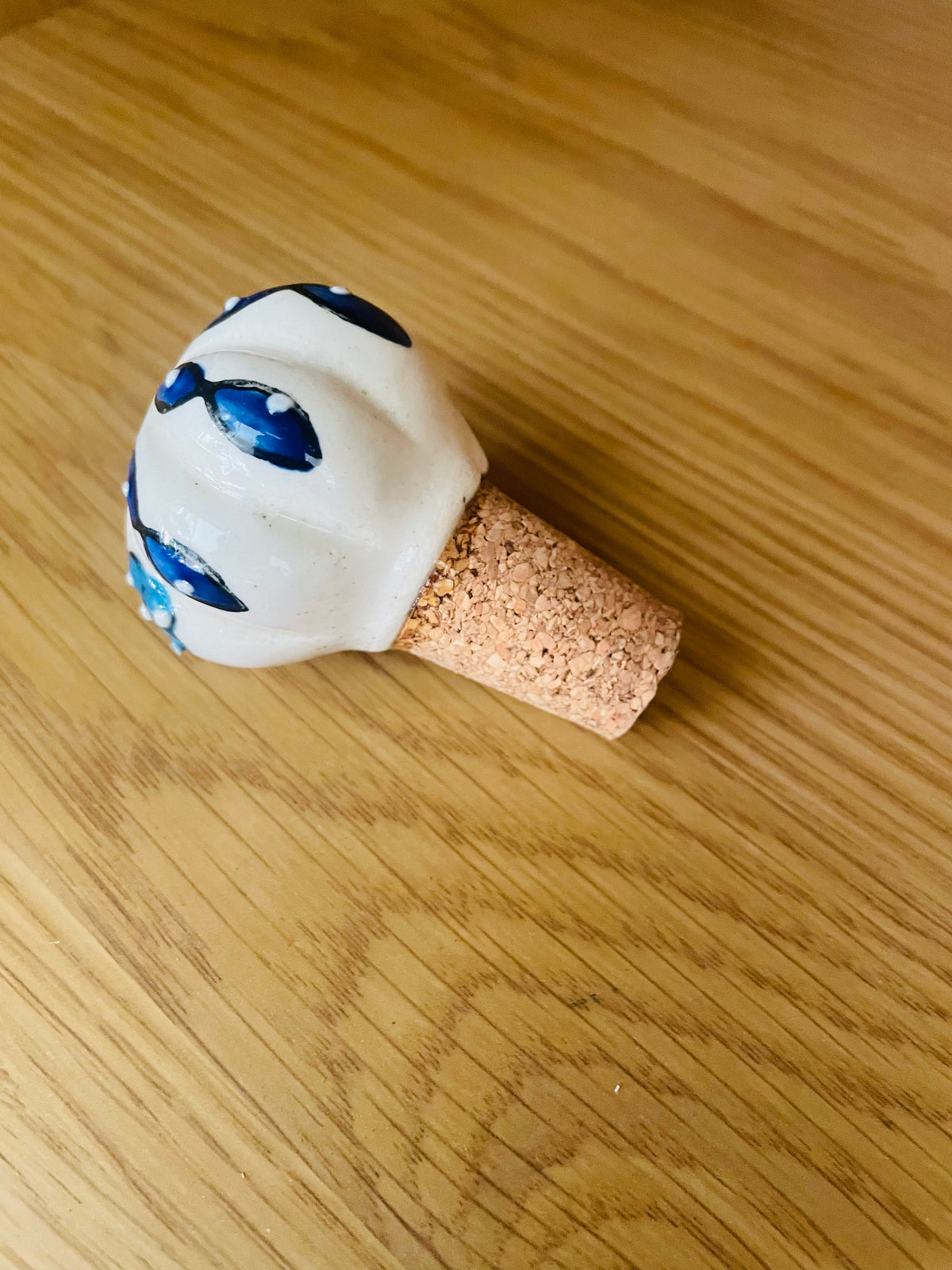 Handcrafted Ceramic Wine Bottle Stopper – Indian Traditional Design