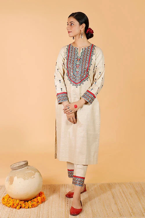 'Tilkor Kamal' Handpainted Madhubani Cotton Kurta