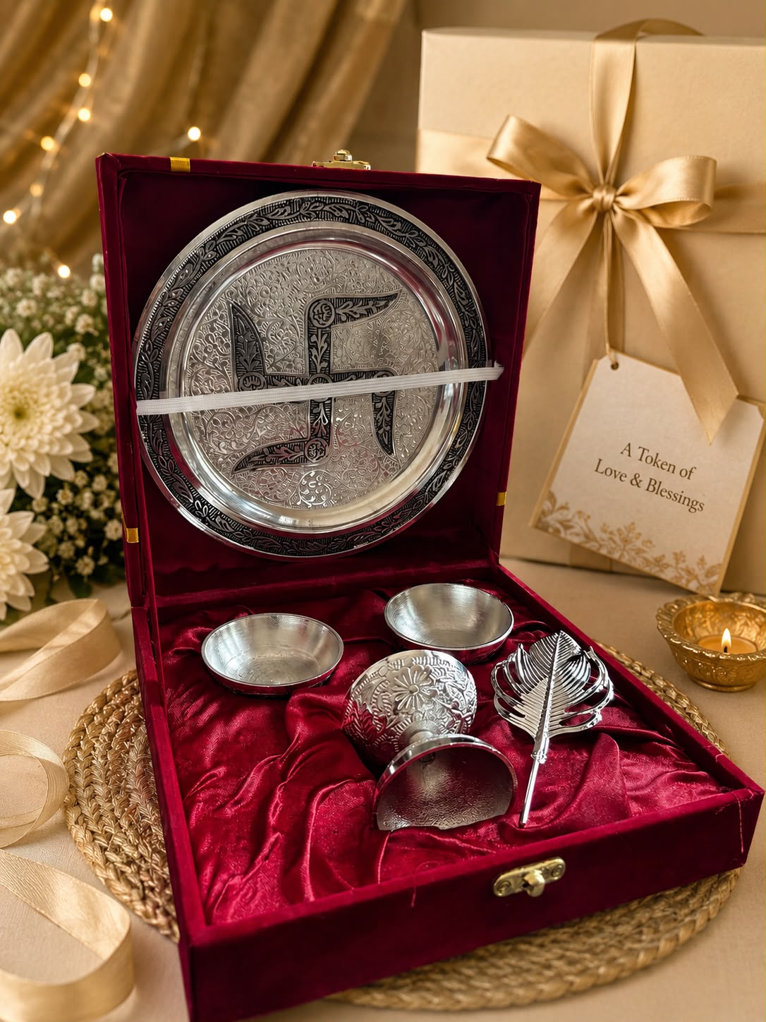 Luxury Pooja Thali Set Gift Box