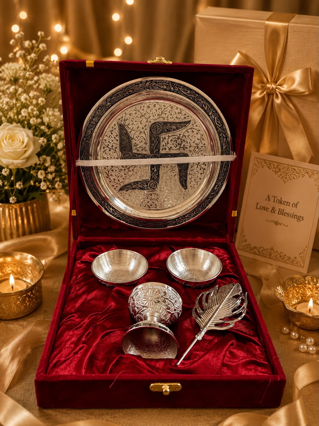 Luxury Pooja Thali Set Gift Box