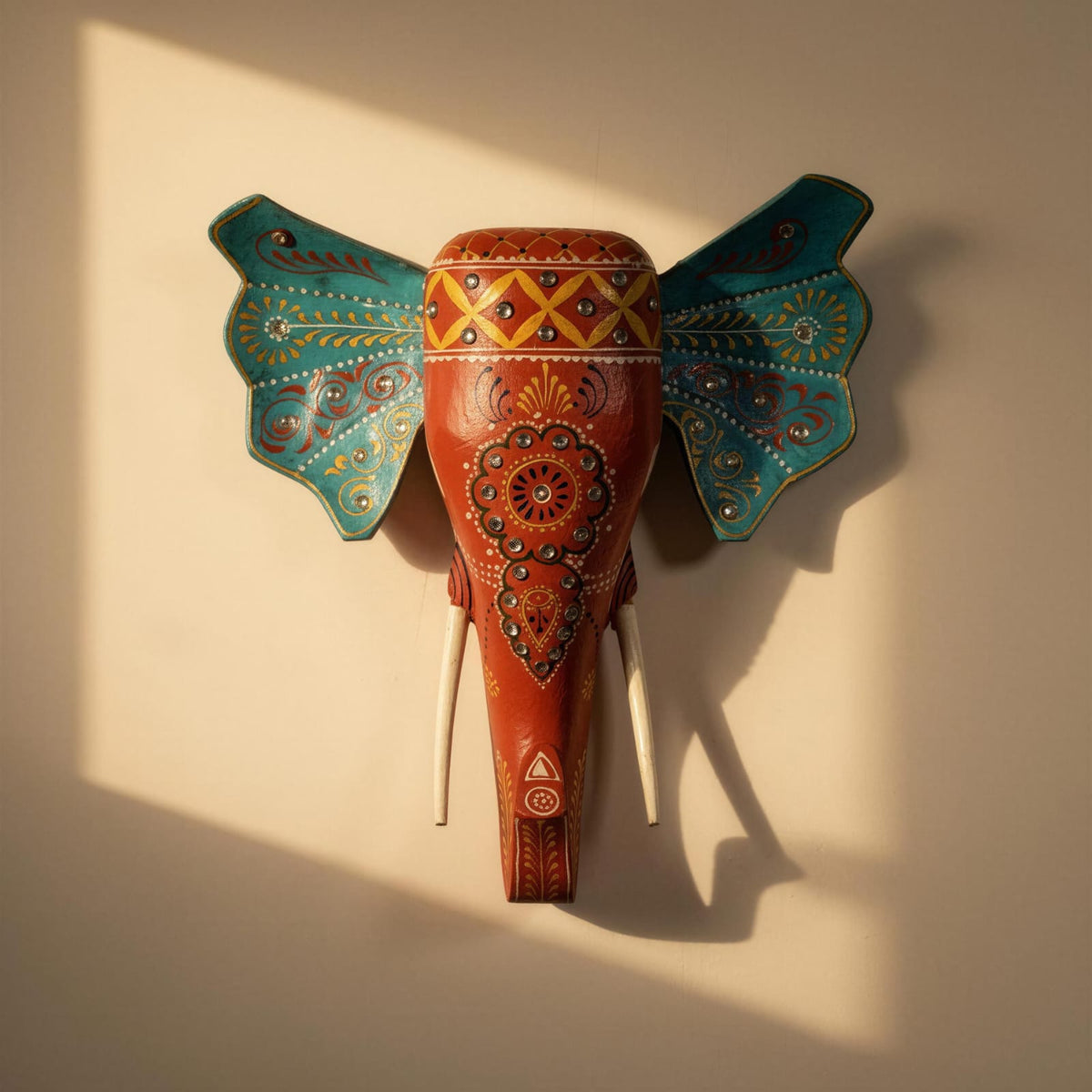 Handcrafted Wooden Animal Face Wall Hanging