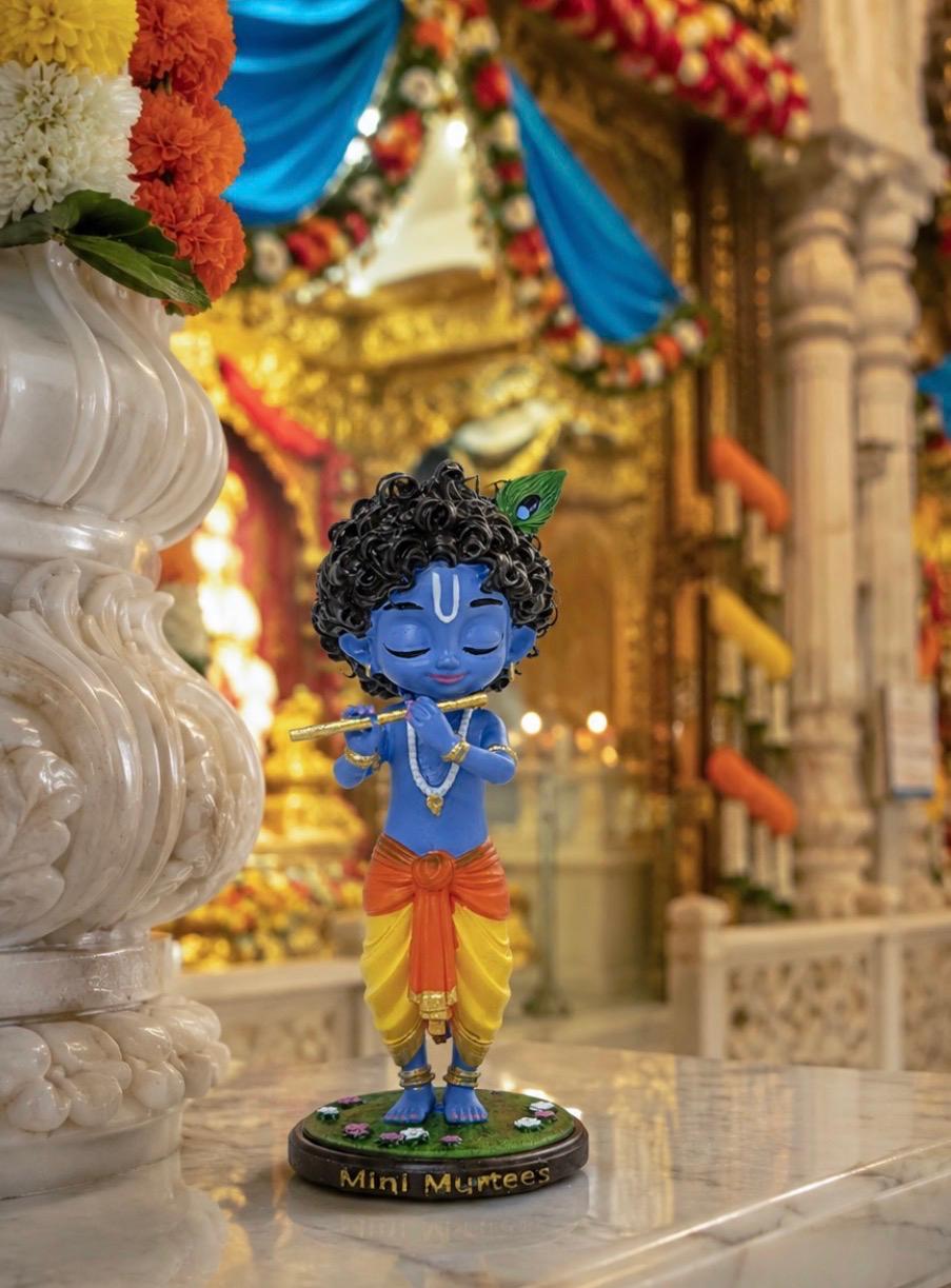 Little Krishna with Flute – Hand-Painted Bal Krishna Idol